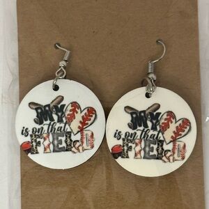 Womens Sublimation MDF Wood Dangle Earrings With Sublimation Design